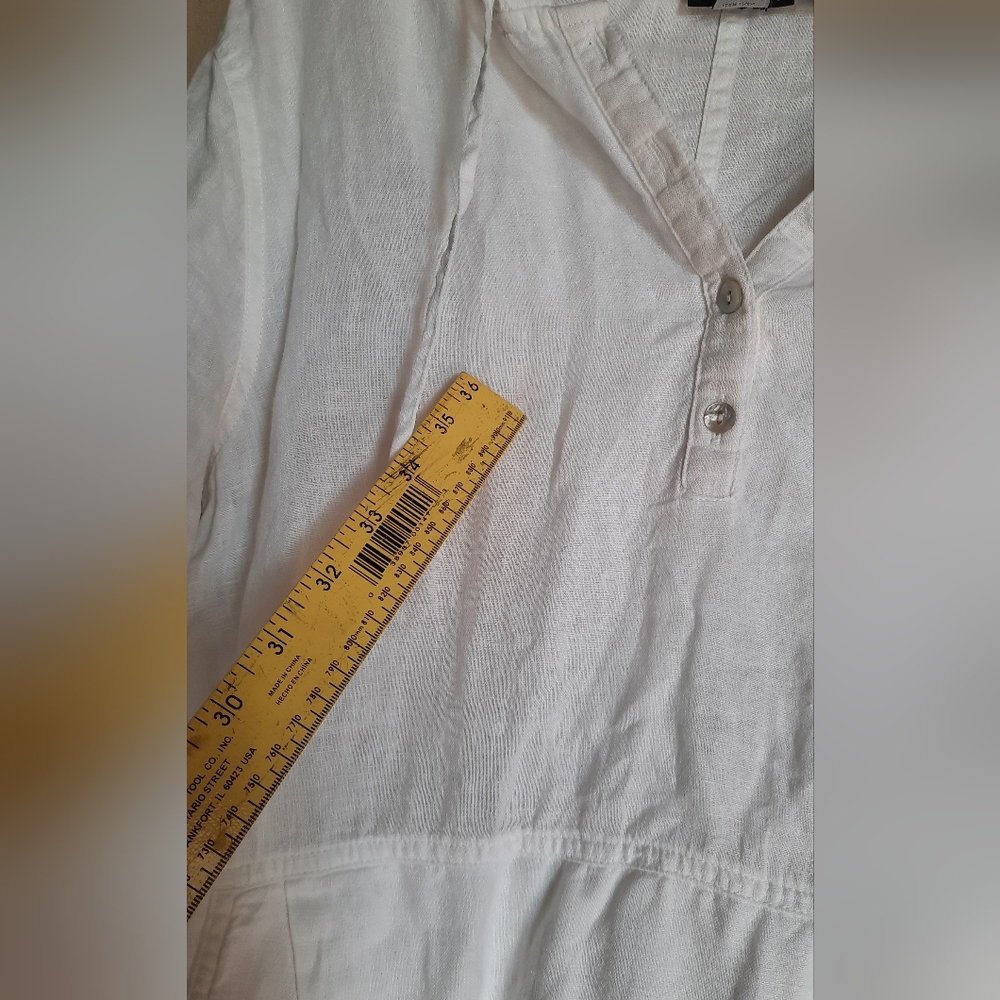Tahari 100% Linen Blouse Hooded Lagenlook Scandi Coastal Summer - Picture 5 of 8